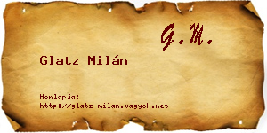 Glatz Milán névjegykártya