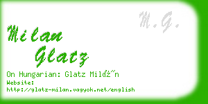 milan glatz business card